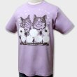 画像2: 猫あるあるTシャツ「わた毛」ライトパープル (2)