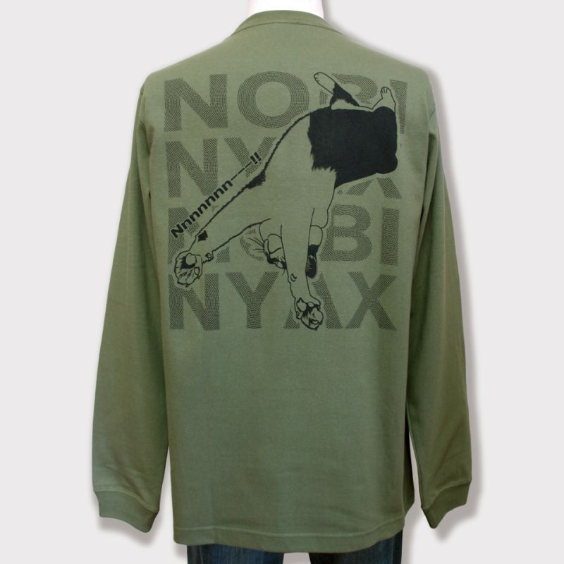 猫あるあるTシャツ「NOBI NYAX」長袖