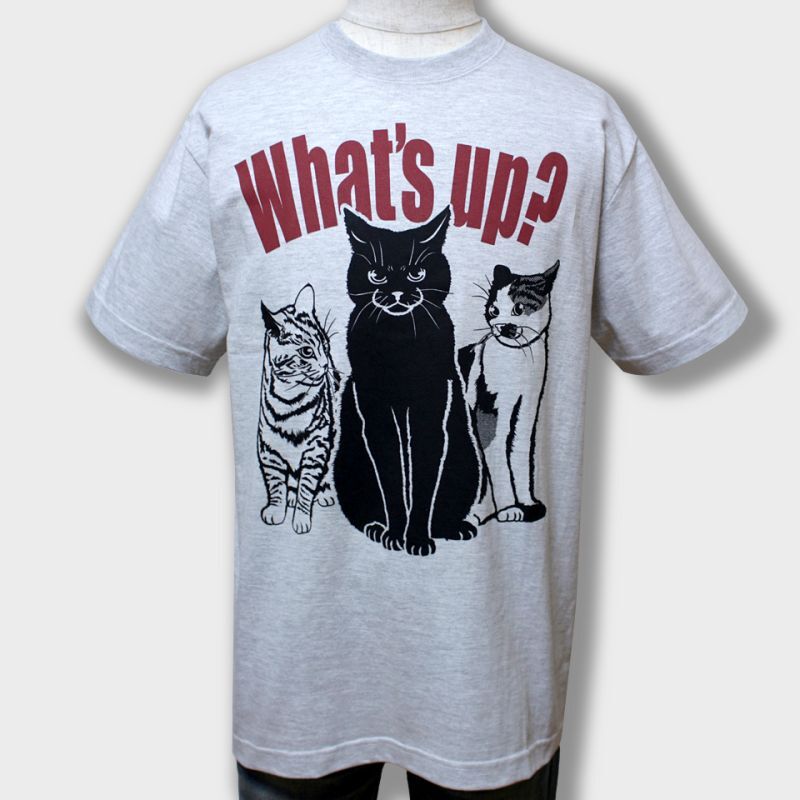 猫あるあるTシャツ「What’s up?」半袖