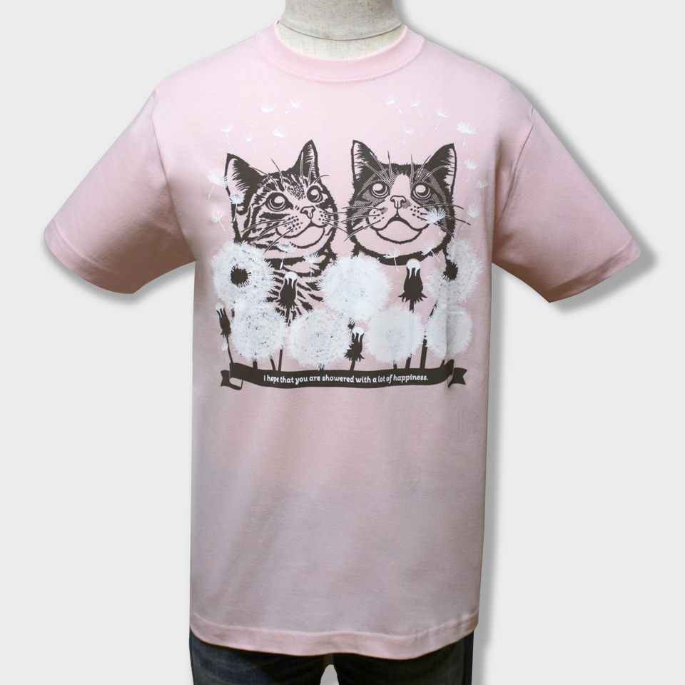 猫あるあるTシャツ「わた毛」ベビーピンク
